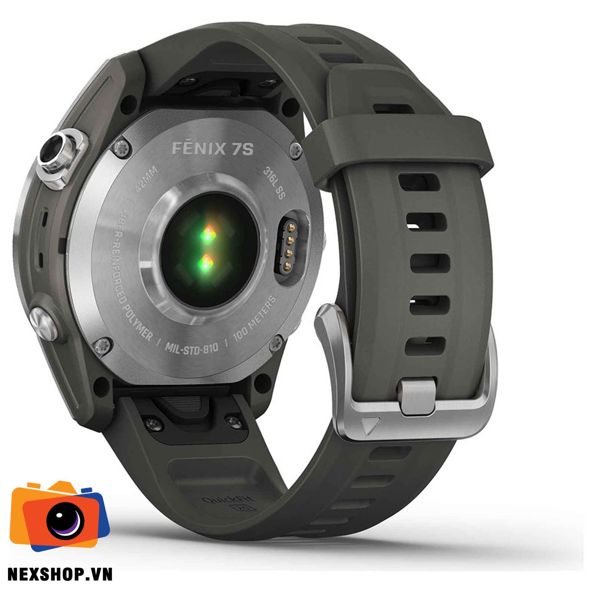 Đồng hồ thông minh Fenix 7S, Màu Bạc với dây màu xám Graphite, Đồng hồ GPS, SEA | Chính hãng FPT