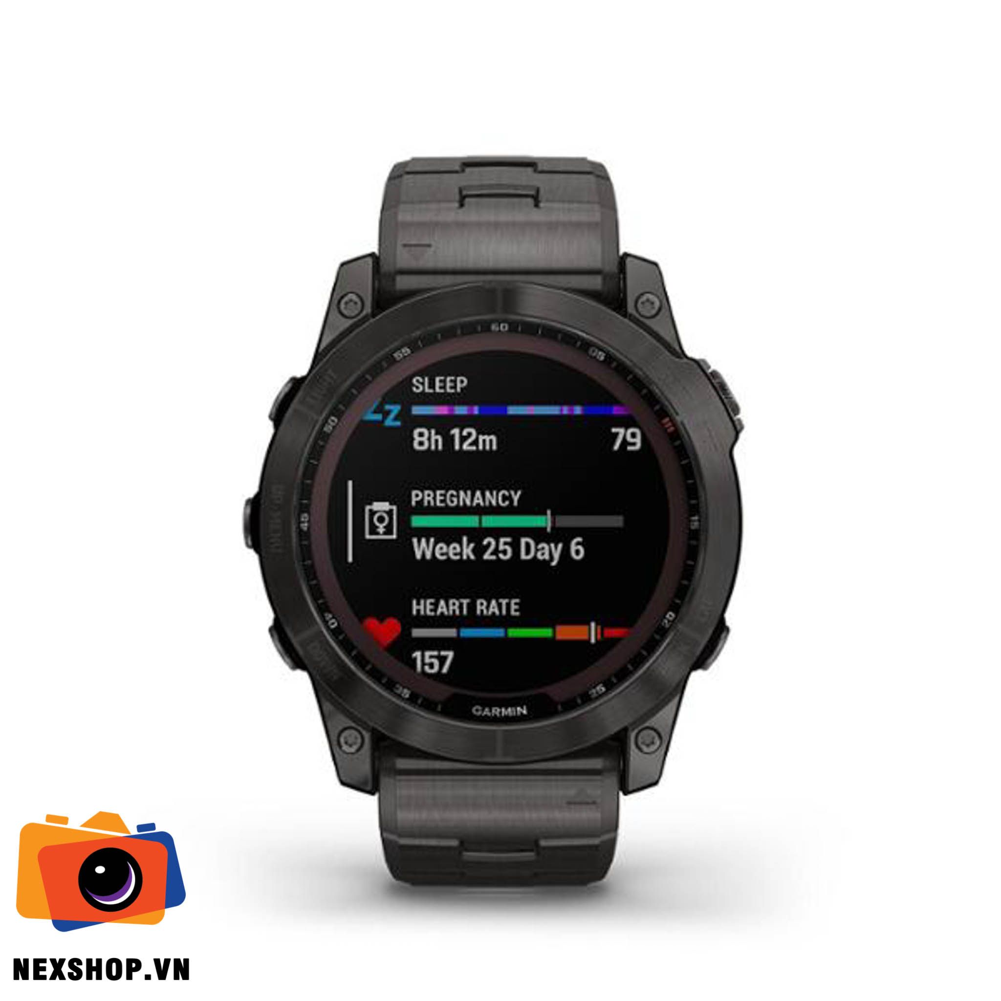 Đồng hồ thông minh Garmin Fenix 7X - Sapphire Solar, Carbon Gray Ti with Metal Band| Chính hãng FPT