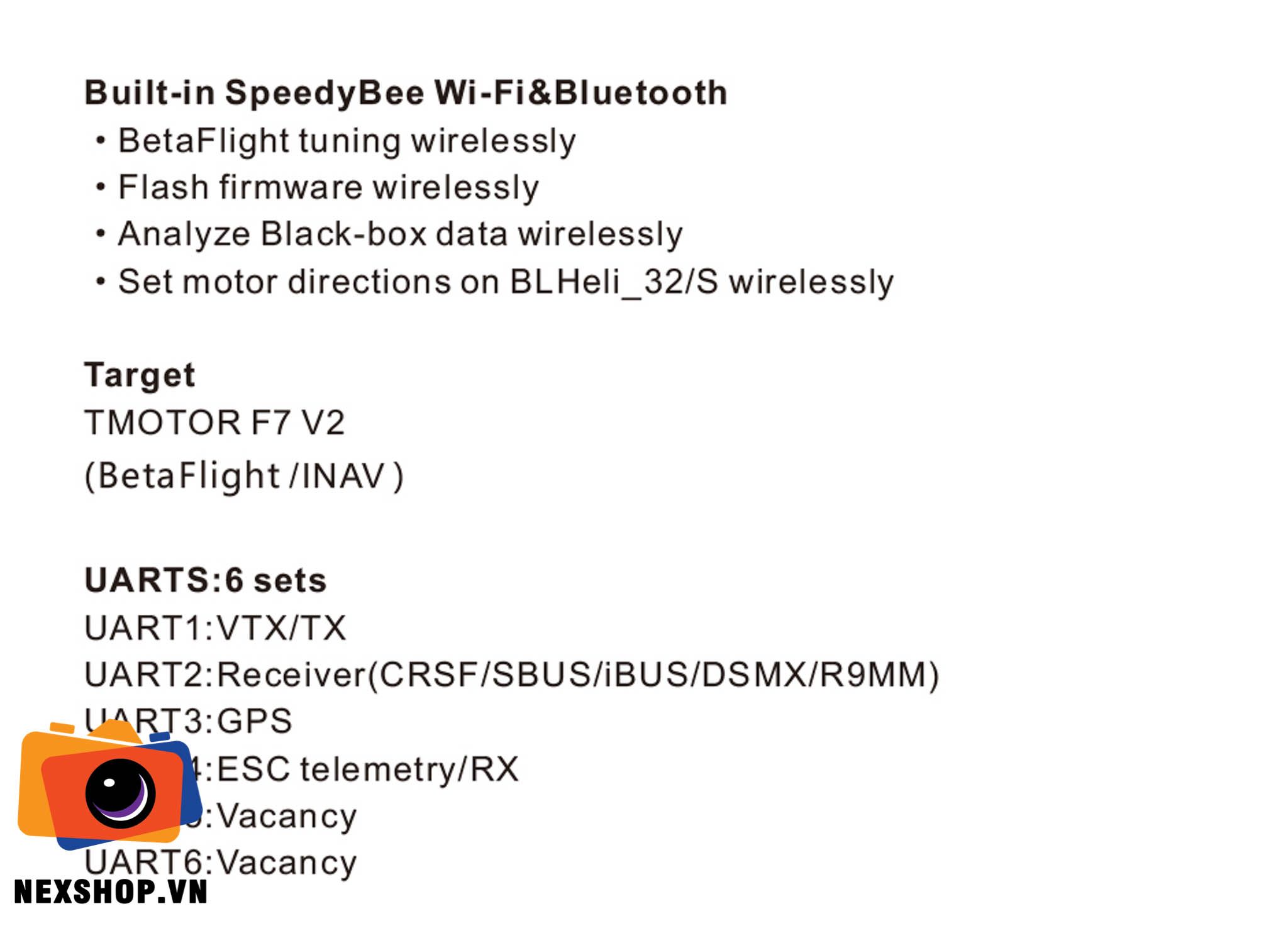 Tmotor F7 PRO HD FC WIFI/BL 3-8S TypeC MPU6000