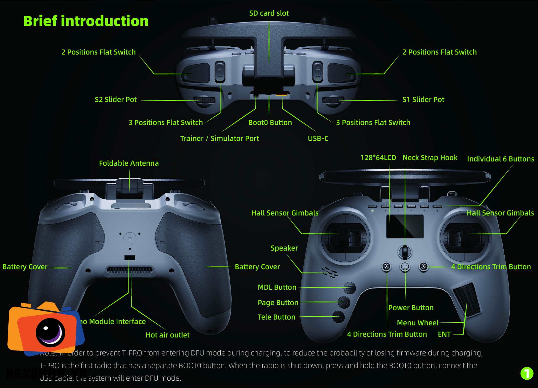 Jumper T-Pro JP4-in-1 Multi-protocol Remote Controller Hall Sensor Gimbals OpenTX Firmware (Mode 2 Left Hand Throttle)