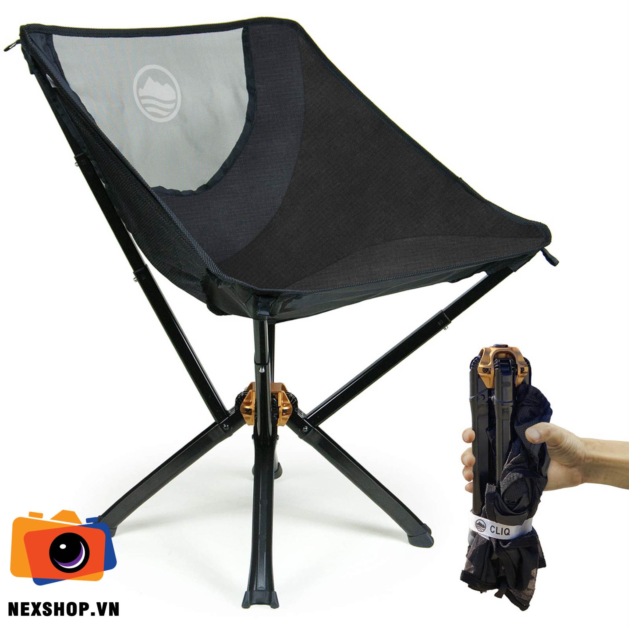 CLIQ CHAIR Ghế camping gập mở chỉ 5 giây | Màu đen | Chính hãng