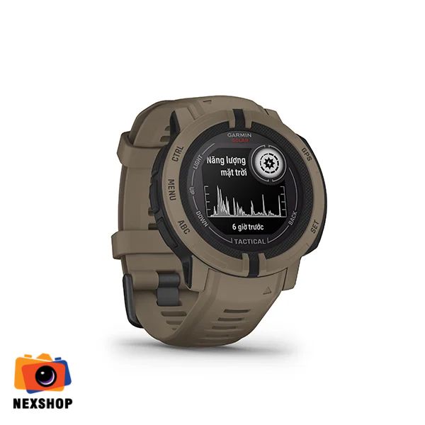 Đồng hồ thông minh Garmin Instinct 2, Solar, Phiên bản Tactical, Nâu Coyote, SEA_010-02627-64