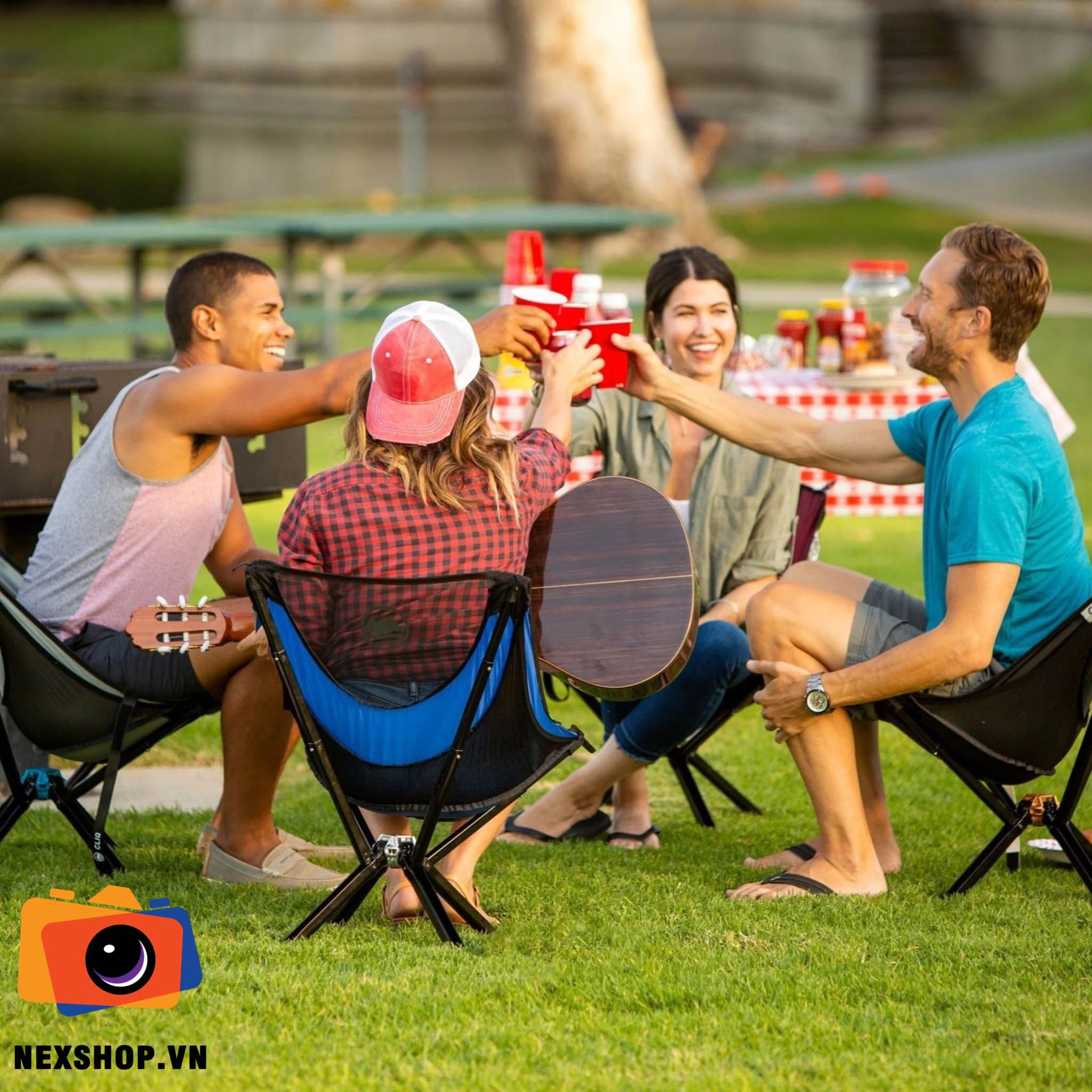 Ghế CLIQ CHAIR Camping Setup Siêu Nhanh | Màu Xanh Lá | Chính hãn - khả năng kết nối thiết bị