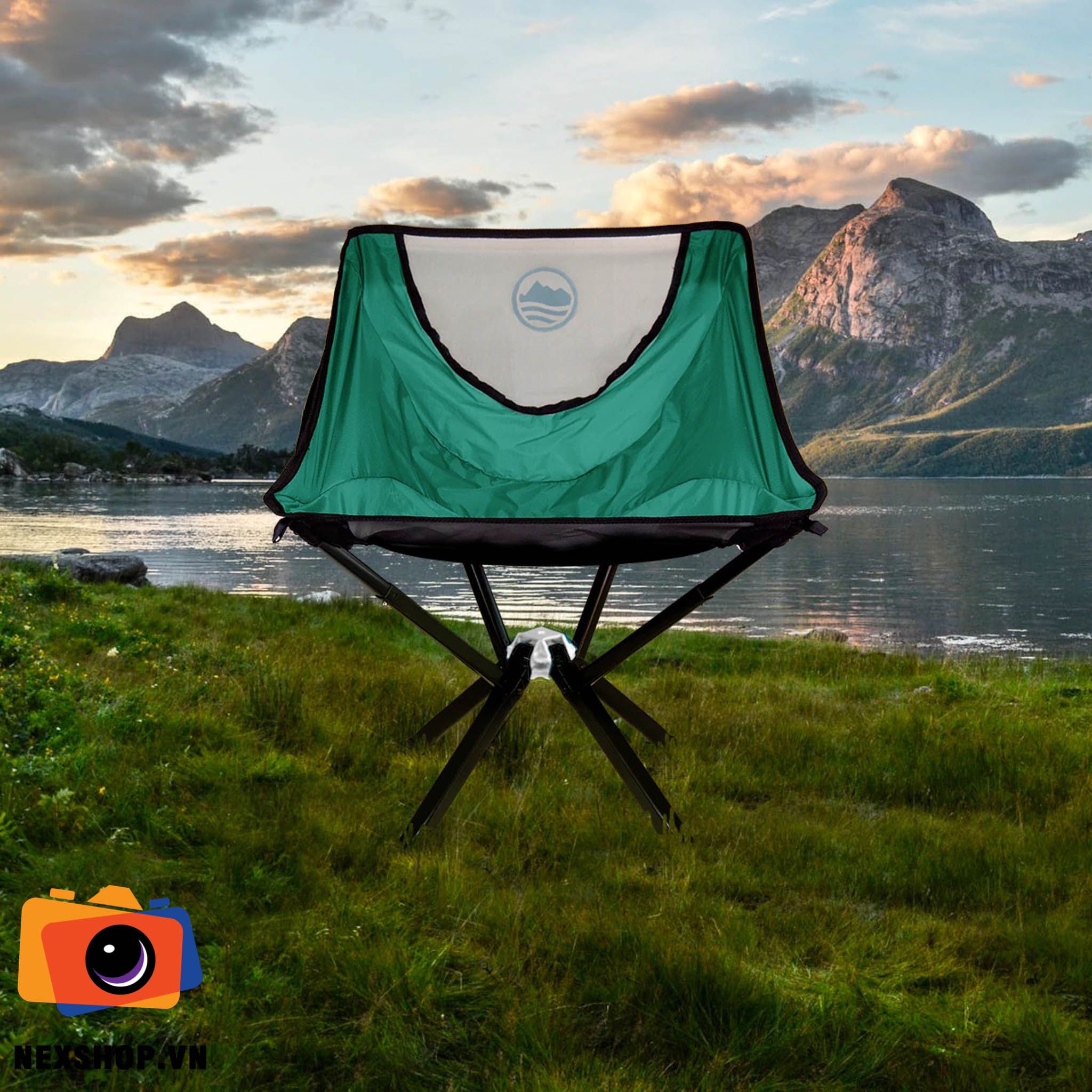 Ghế CLIQ CHAIR Camping Setup Siêu Nhanh | Màu Xanh Lá | Chính hãn - cấu hình hộp sạc