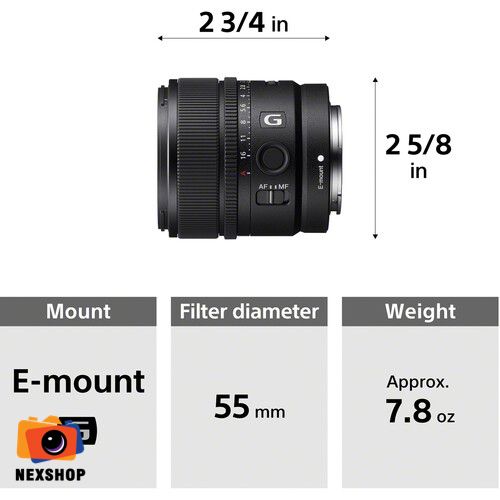 Sony E 15mm F1.4 | Ống Kính Chính Hãng Góc Rộng Siêu Cấp - mặt sau và phụ kiện đi kèm