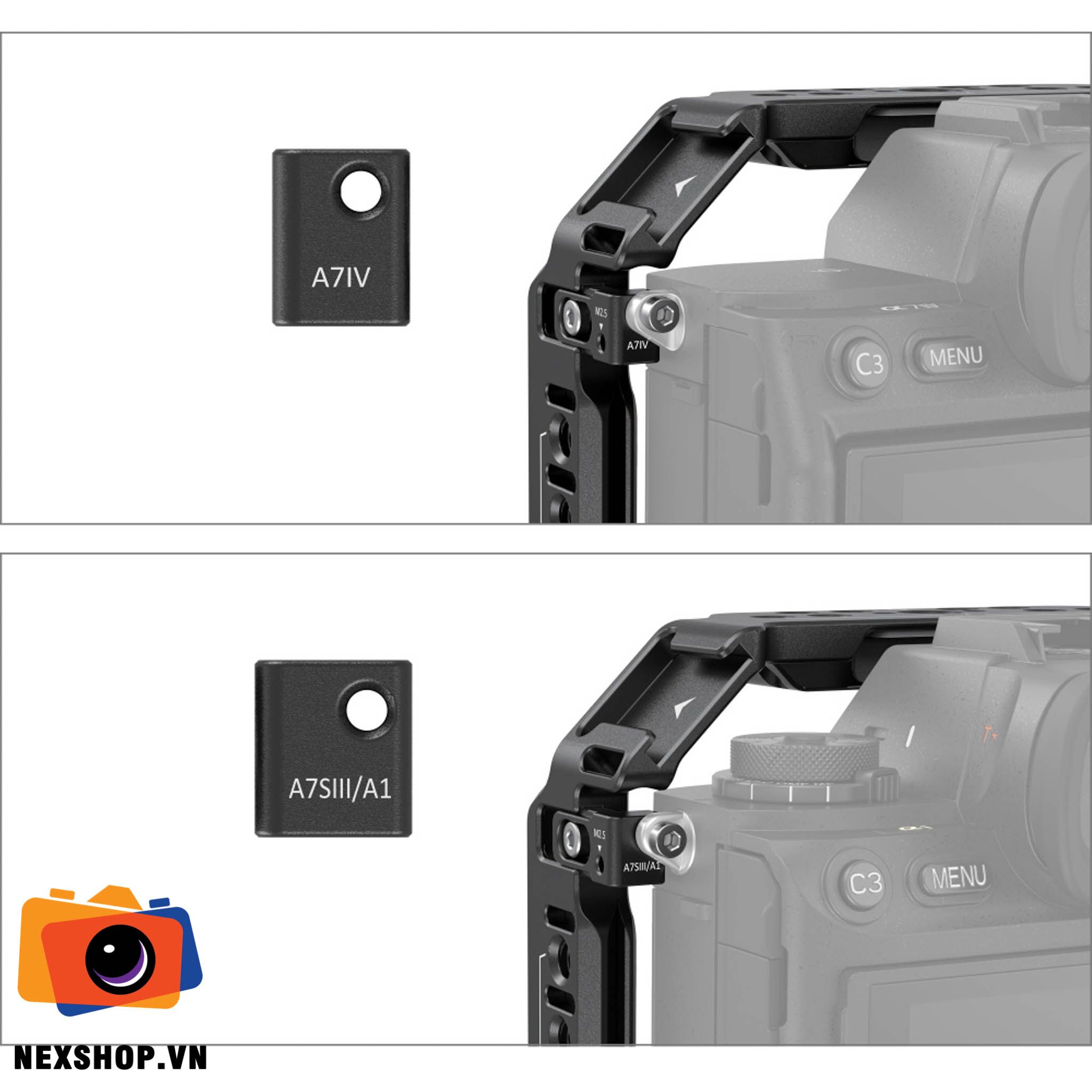 Cage 3667B cho Sony A7IV | Thiết kế chắc chắn | Chính hãng - mặt sau và phụ kiện đi kèm