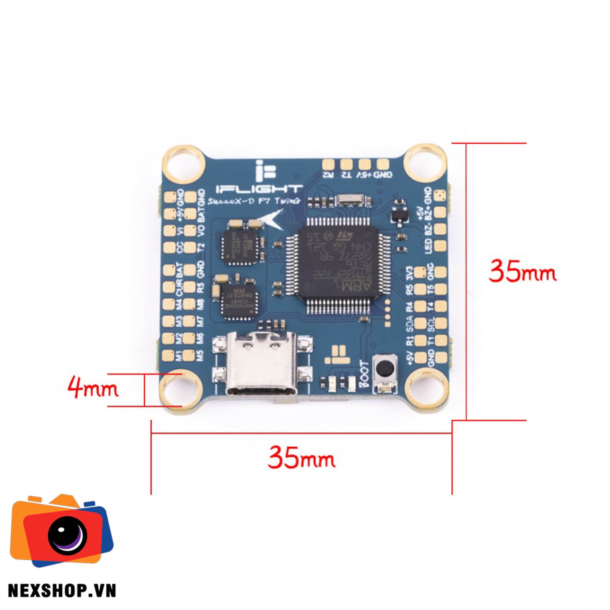 SucceX-D F7 V2.2 TwinG Flight Controller HD | Chính hãng - mặt sau và phụ kiện đi kèm