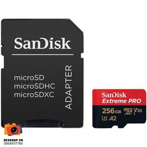 Thẻ nhớ SanDisk 256GB 200Mb/s A2 Extreme PRO microSD UHS-I Chính hãng