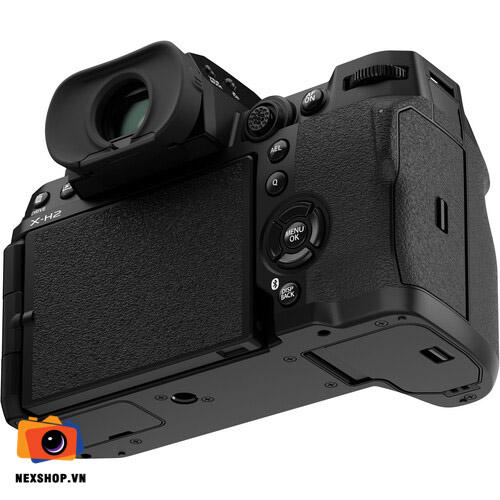 Máy ảnh Fujifilm X-H2 Body | Màu Đen | Chính hãng NexShop - mặt sau và phụ kiện đi kèm