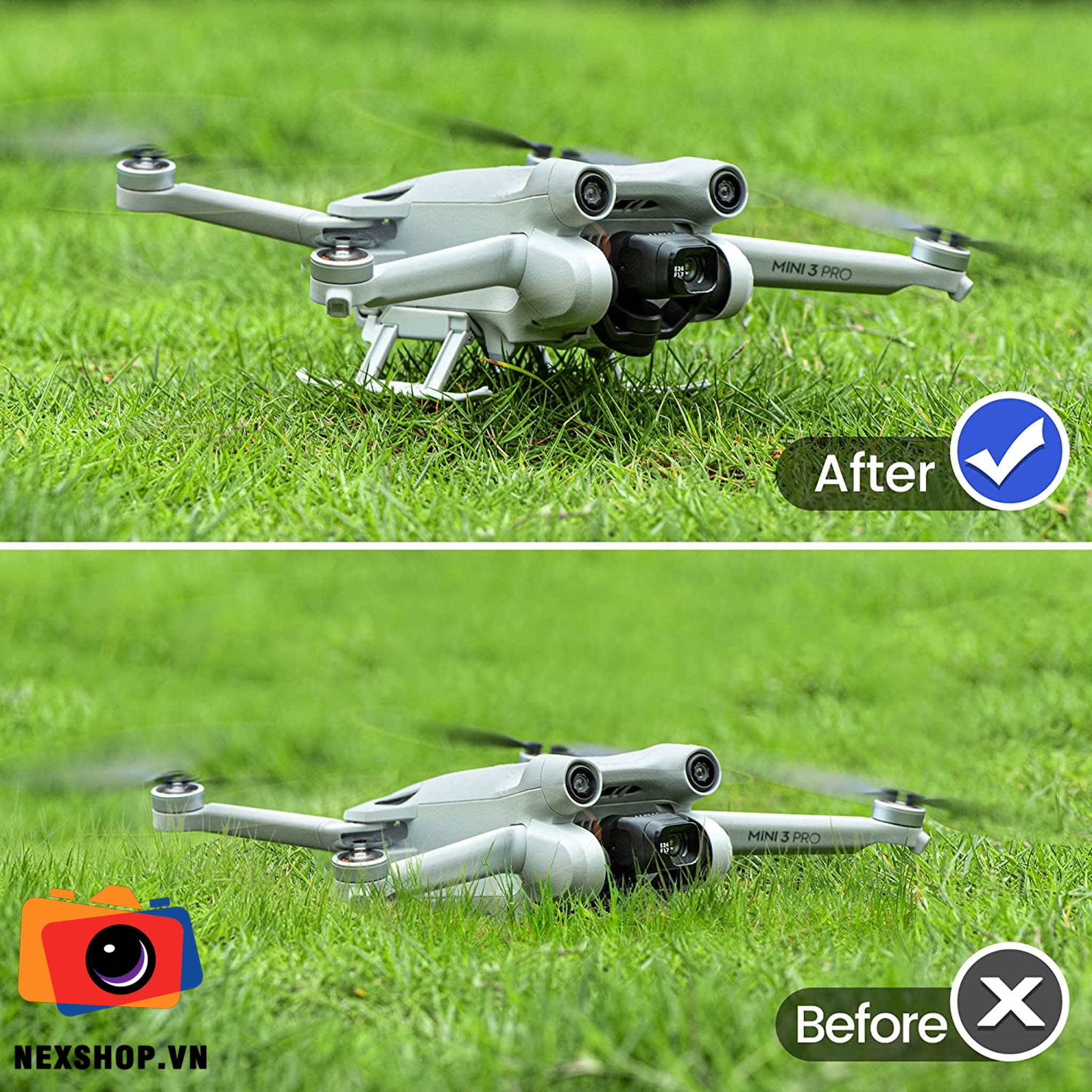 STARTRC Landing Gear for DJI Mini 3 / Mini 3 Pro | Chính hãng - mặt sau và phụ kiện đi kèm