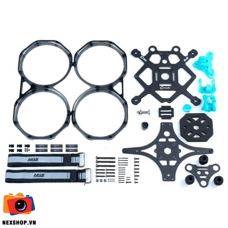 Khung máy bay Axisflying CineON C30 frame kit | Màu xám trong  ( Hỗ trợ AirUnit O3 - Cần in TPU Camera Mount )