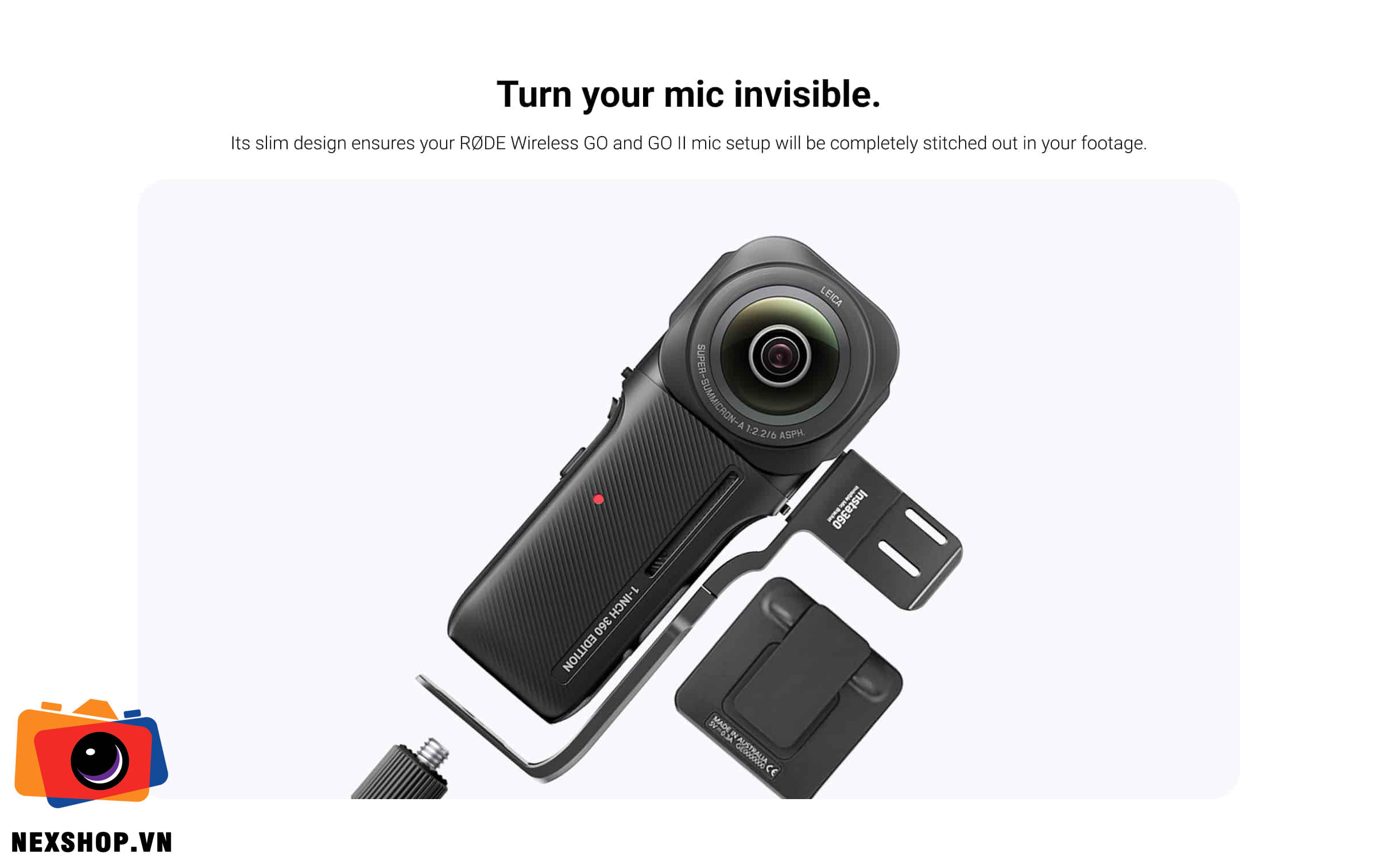 Insta360 One RS Invisible Mic Bracket