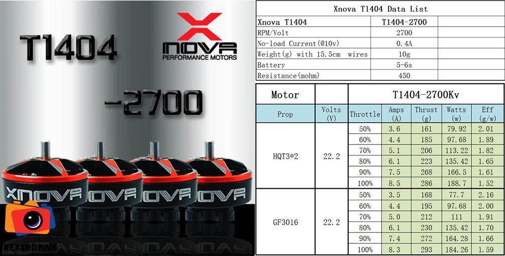 Động cơ không chổi than X-NOVA 1404-2700KV | 4pcs