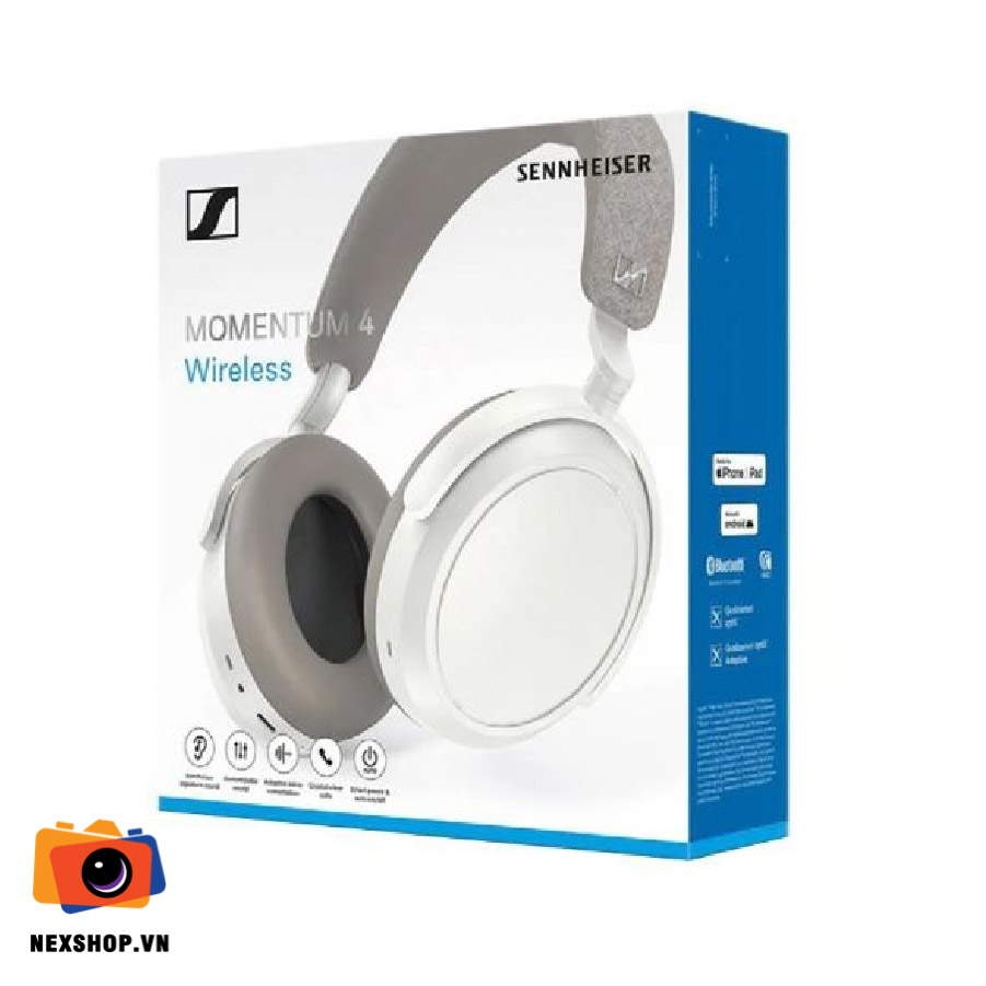 Tai nghe chống ồn SENNHEISER Momentum 4 Wireless | Trắng | Chính hãng Song Tấn phân phối