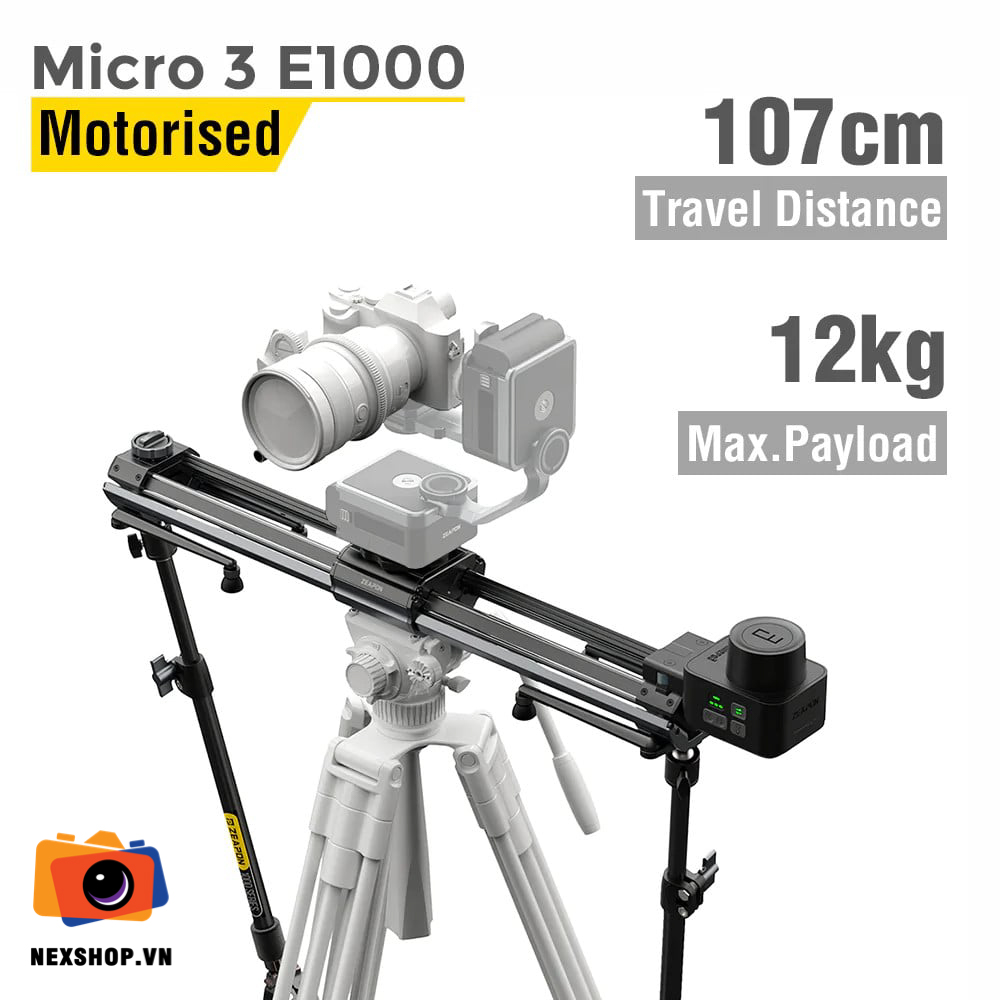 Zeapon Micro3 E1000 Motorised double distance slider - Slider chuyên nghiệp dành cho Máy Ảnh - Tải trọng 12kg | Chính hãng KingCom