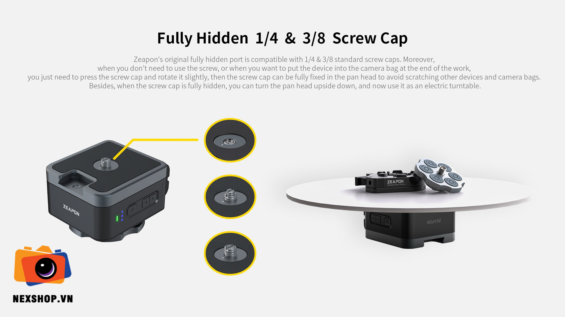 Zeapon Micro3 E1000 + Pons Motorized Pan Head - Slider chuyên nghiệp dành cho Máy Ảnh - Tải trọng 12kg | Chính hãng KingCom
