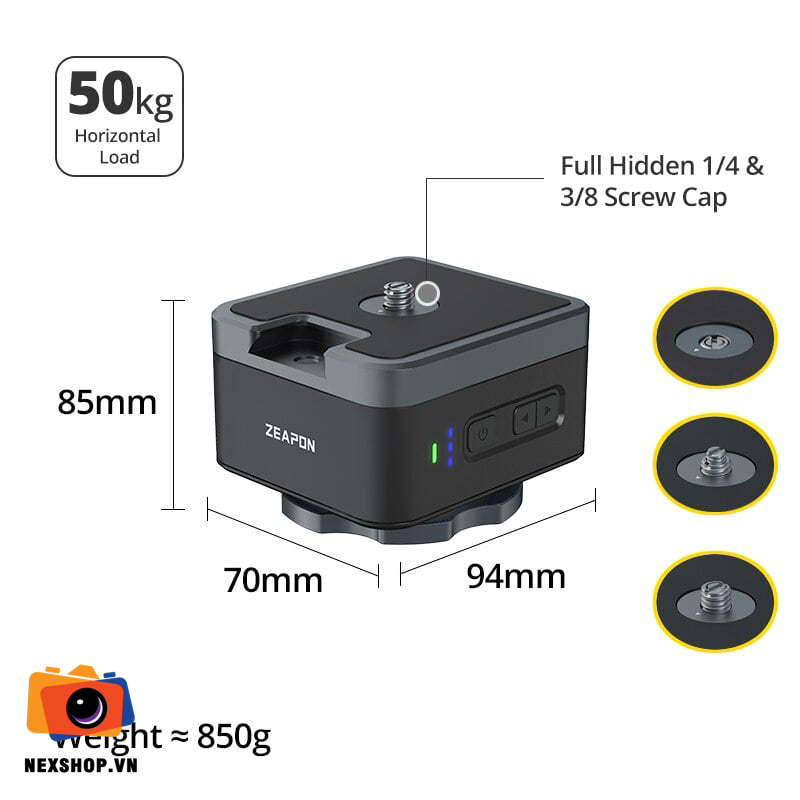 Zeapon Micro3 E1000 + Pons Motorized Pan Head - Slider chuyên nghiệp dành cho Máy Ảnh - Tải trọng 12kg | Chính hãng KingCom