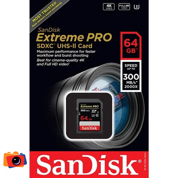 Thẻ nhớ SDXC SanDisk Extreme Pro UHS-II U3 64Gb 300MB/s | Hàng chính hãng