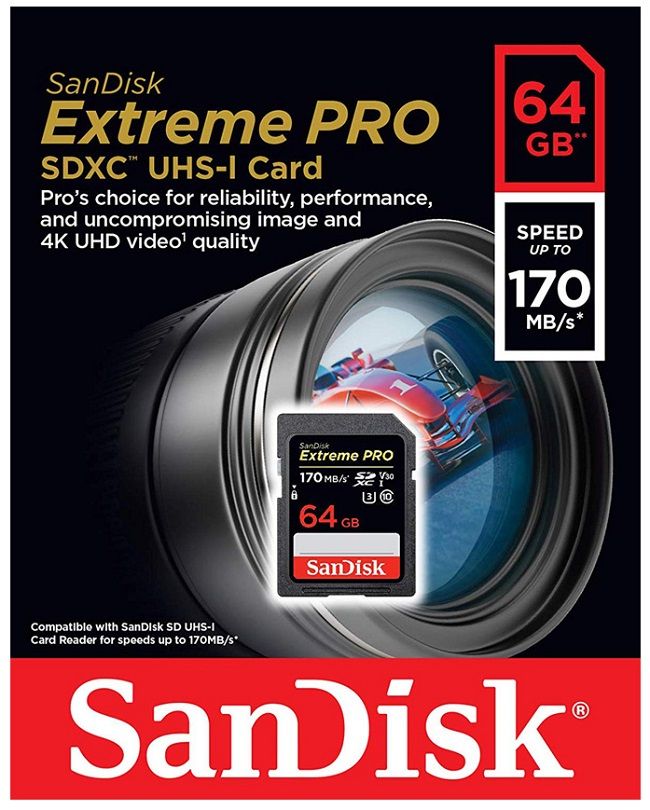 Thẻ nhớ SDXC SanDisk Extreme Pro U3 V30 64GB 200MB/s | Chính hãng - thiết kế và phụ kiện