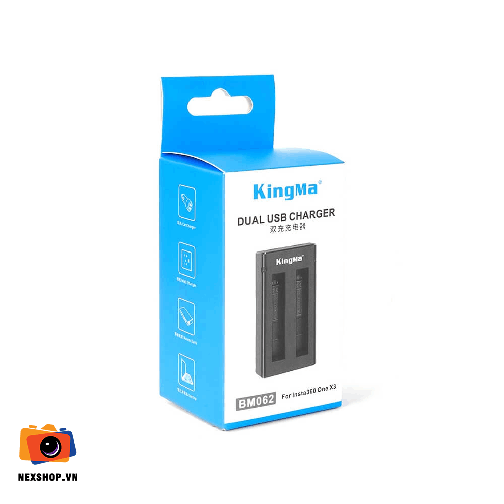 Bộ 2 pin và cốc sạc đôi Kingma Insta360 X3 | Nhập khẩu