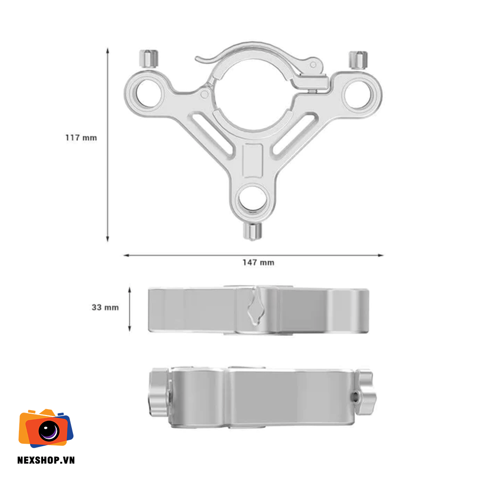 GearTree Kẹp | 3 Điểm Gắn Cho Đinh Tán 15,8mm | Hàng nhập khẩu