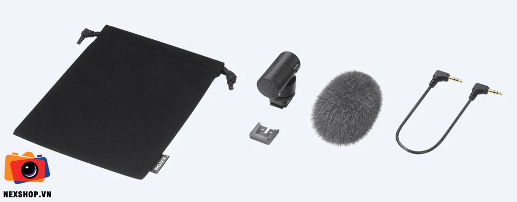 Micro Shot Gun Sony ECM-G1 | Micro Chính Hãng, Chất Lượng Cao - mặt sau và phụ kiện đi kèm