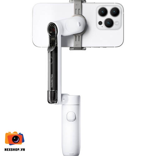 Insta360 Flow Smartphone Gimbal Stabilizer | Chính hãng - Màu Xám - mặt sau và phụ kiện đi kèm