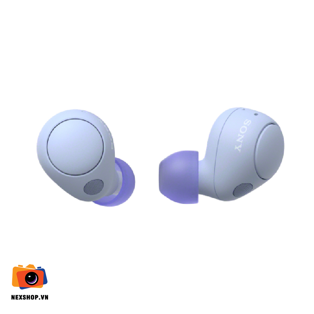 Tai nghe True Wireless chống ồn SONY WF-C700N màu Tím | Chính hãn - mặt sau và phụ kiện đi kèm