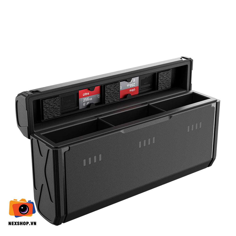 Hộp bảo vệ kiêm dock sạc Telesin cho GoPro 12/11/10/9 - Có đèn hi - thiết kế và phụ kiện