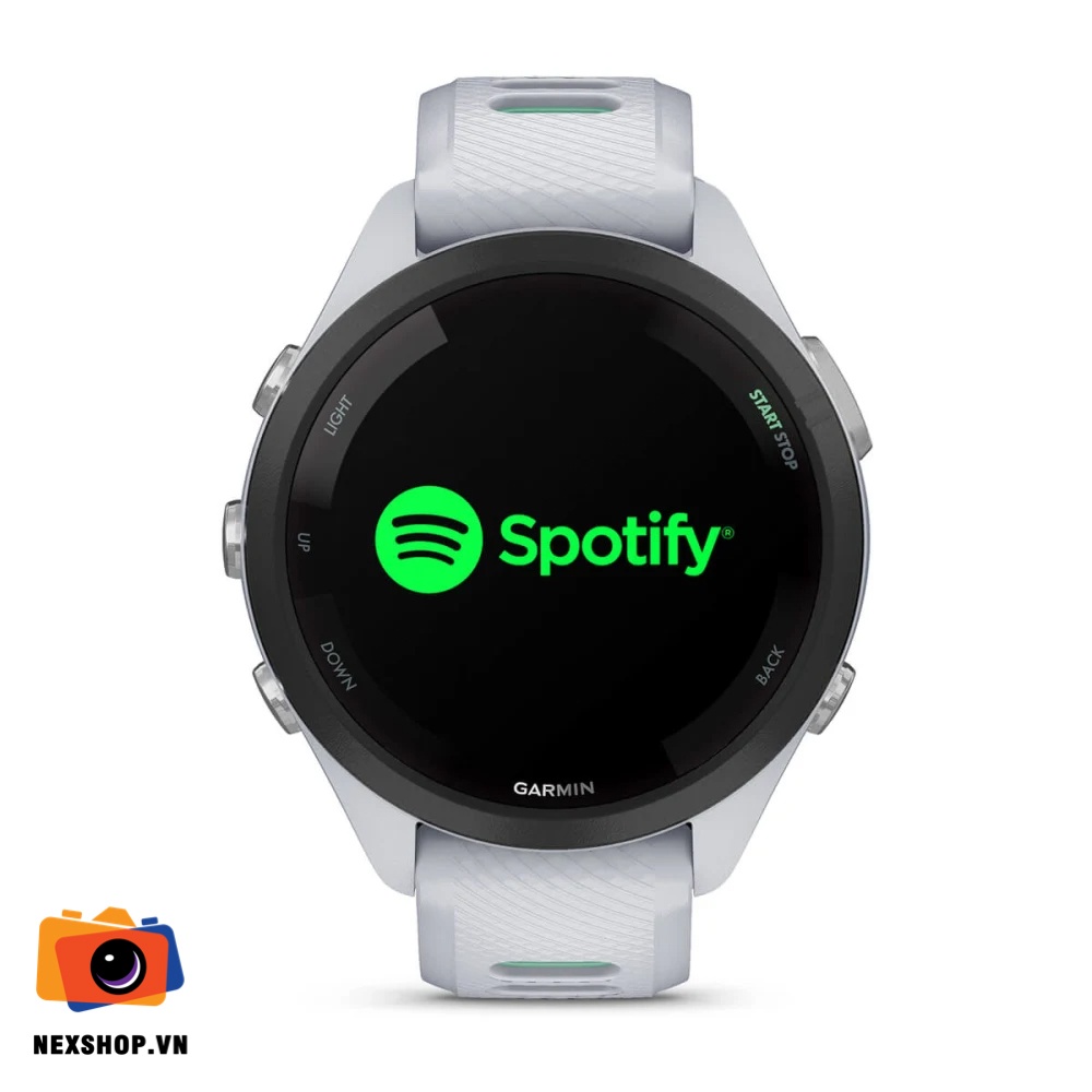 Đồng hồ thông minh Forerunner 265S Music, WiFi, GPS, KOR/SEA, Whitestone/Neo Tropic Silicone Band