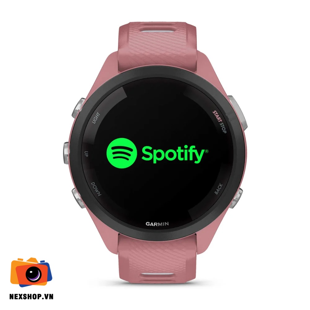 Đồng hồ thông minh Forerunner 265S Music, WiFi, GPS, KOR/SEA, Light Pink/Whitestone Silicone Band