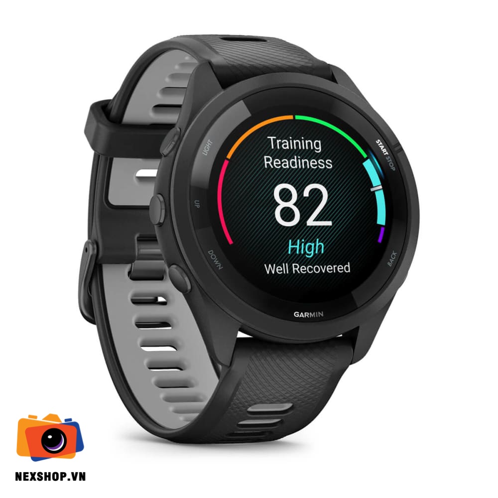 Đồng hồ thông minh Forerunner 265 Music, WiFi, GPS, KOR/SEA, Black/Powder Gray Silicone Band