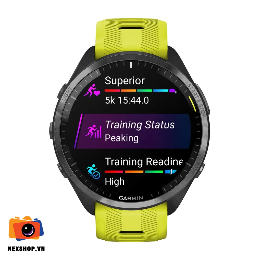 Đồng hồ thông minh Forerunner 965, GPS, SEA, Amp Yellow/Black Silicone Band