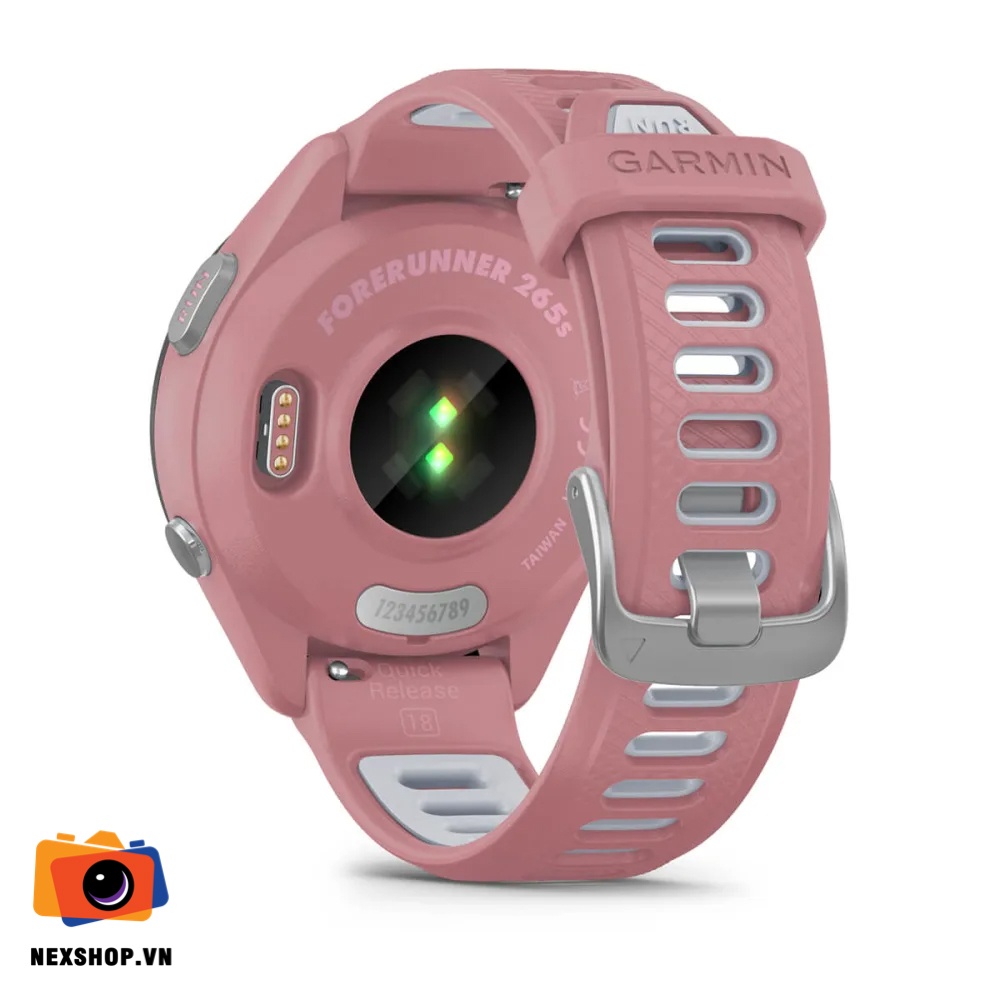 Đồng hồ thông minh Forerunner 265S Music, WiFi, GPS, KOR/SEA, Light Pink/Whitestone Silicone Band