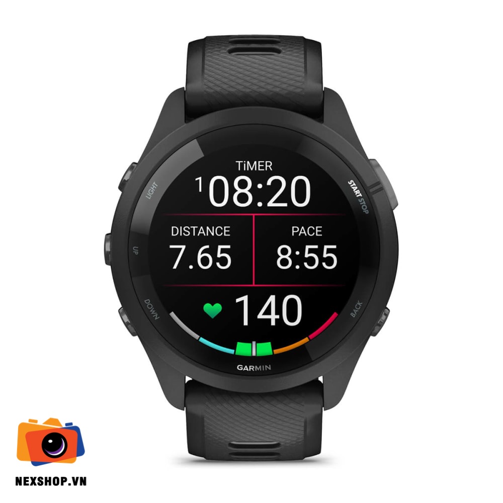 Đồng hồ thông minh Forerunner 265 Music, WiFi, GPS, KOR/SEA, Black/Powder Gray Silicone Band