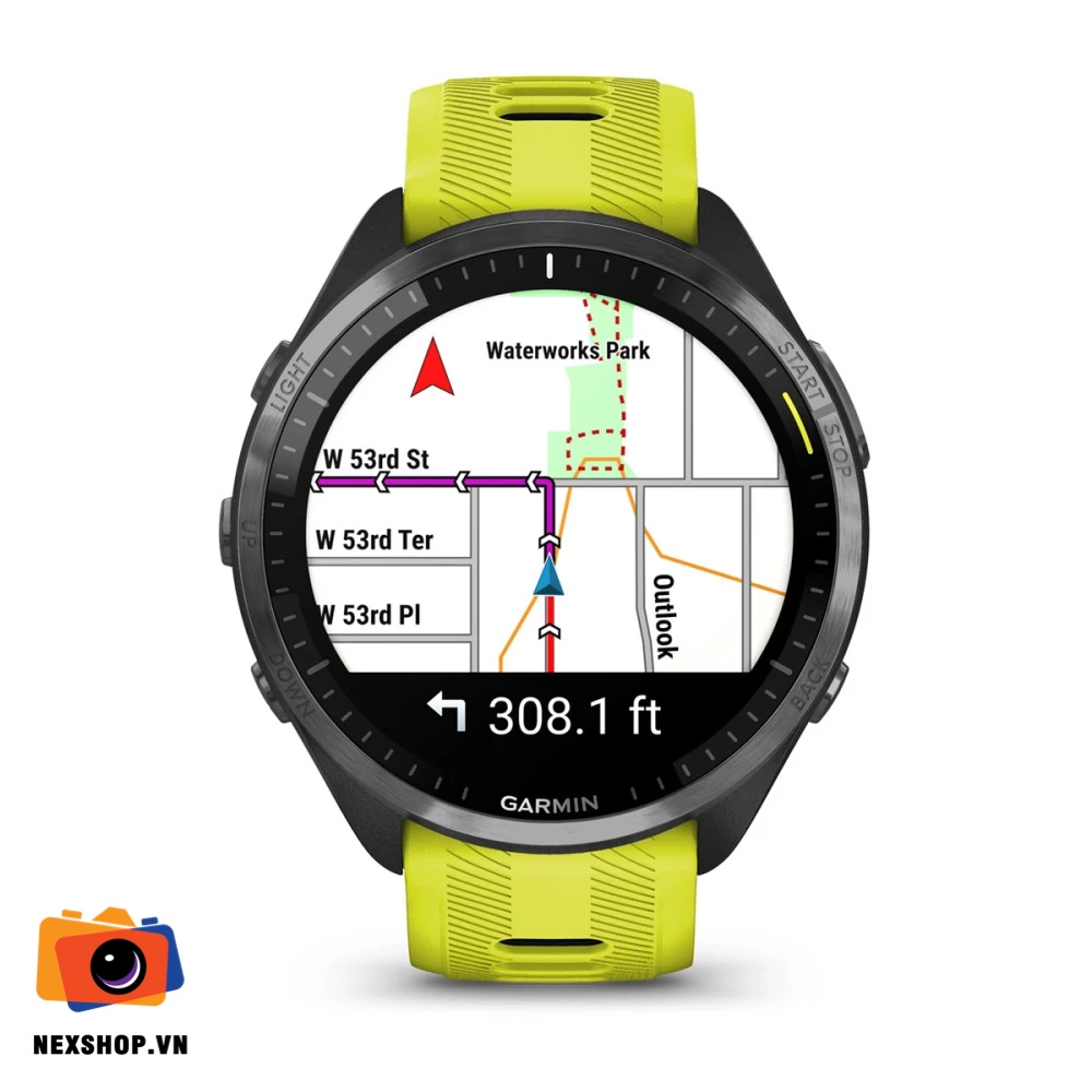 Đồng hồ thông minh Forerunner 965, GPS, SEA, Amp Yellow/Black Silicone Band