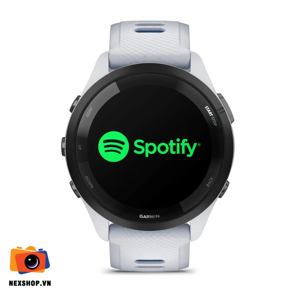 Đồng hồ thông minh Forerunner 265 Music, WiFi, GPS, KOR/SEA, Whitestone Case and Whitestone/Tidal Blue Silicone Band