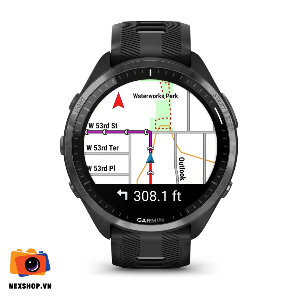 Đồng hồ thông minh Forerunner 965, GPS, SEA, Black/Powder Gray Silicone Band