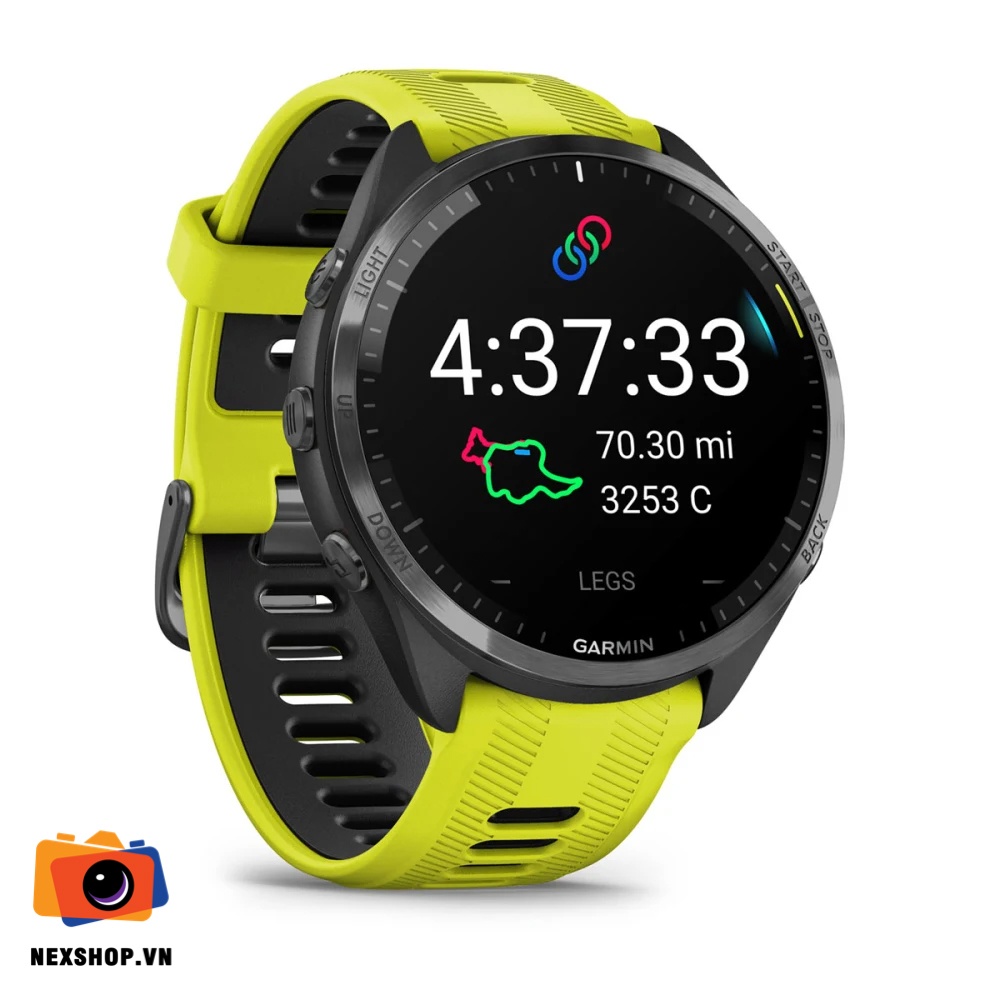 Đồng hồ thông minh Forerunner 965, GPS, SEA, Amp Yellow/Black Silicone Band