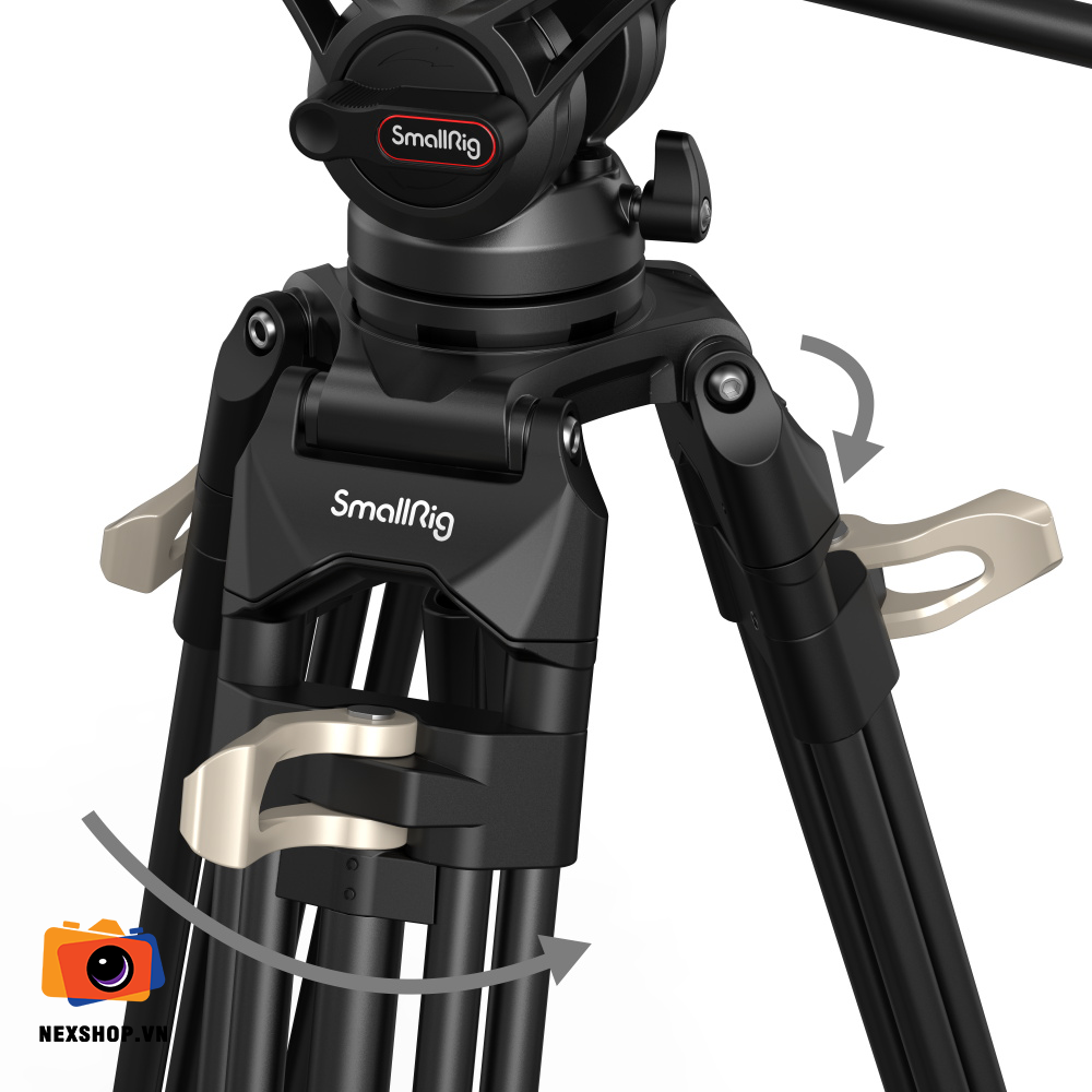 SmallRig Heavy-Duty Fluid Head Tripod AD-01 3751 | Chính hãng - mặt sau và phụ kiện đi kèm