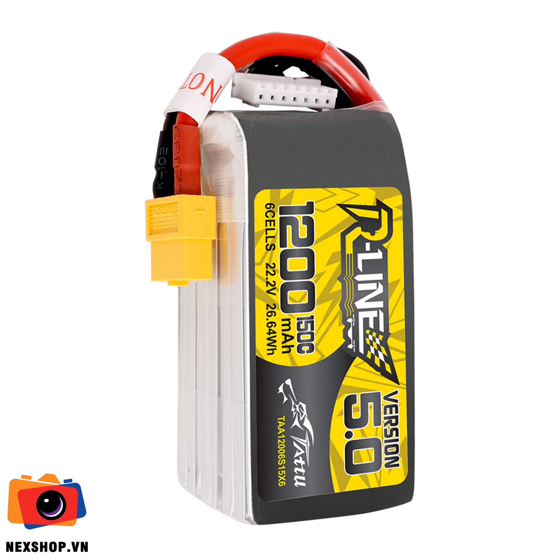 Tattu R-Line Version 5.0 1200mAh 22.2V 150C 6S1P Lipo Battery Pack With XT60 Plug