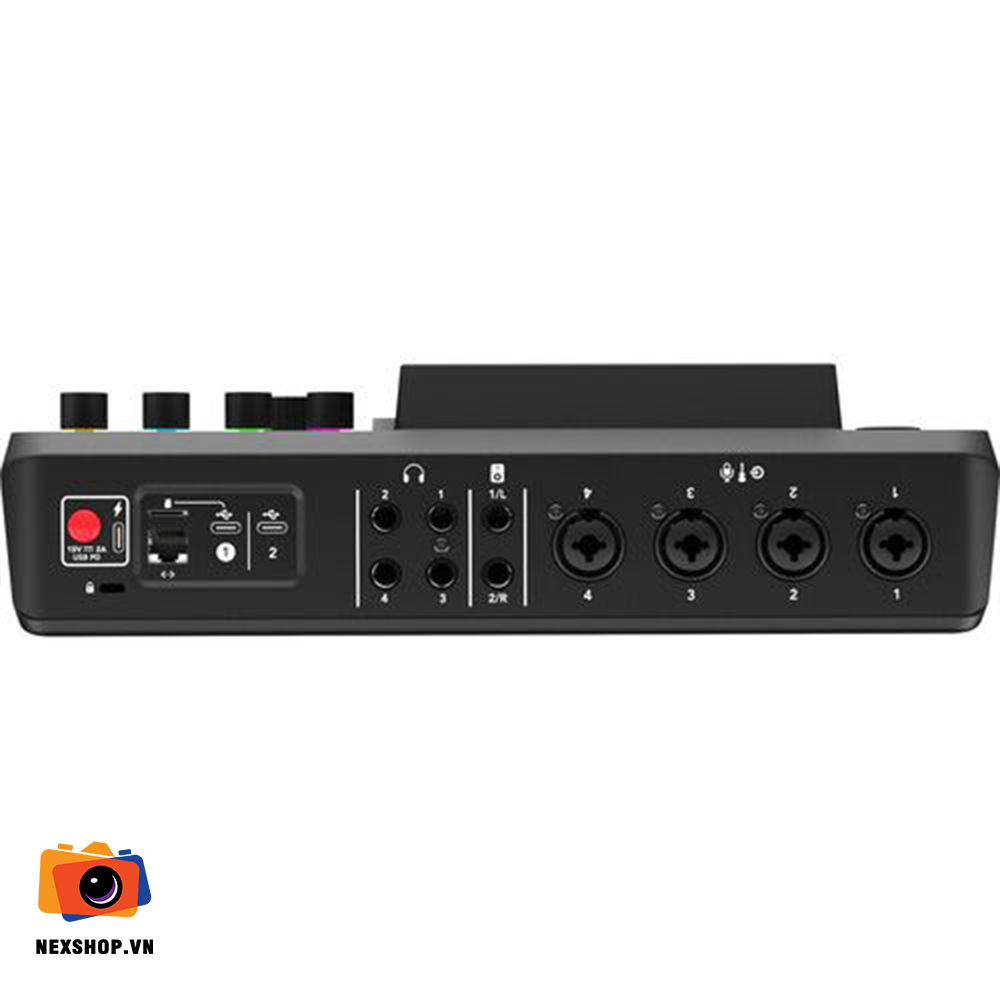 Bàn trộn âm thanh RODEcaster Pro II | Chính hãng - mặt sau và phụ kiện đi kèm