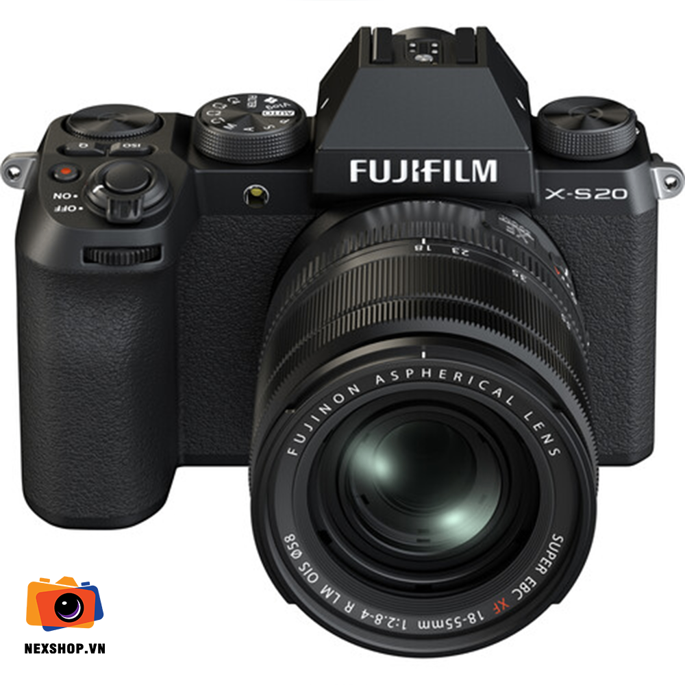 Máy ảnh không gương lật FUJIFILM X-S20 với ống kính 18-55mm Màu Đen | Hàng chính hãng