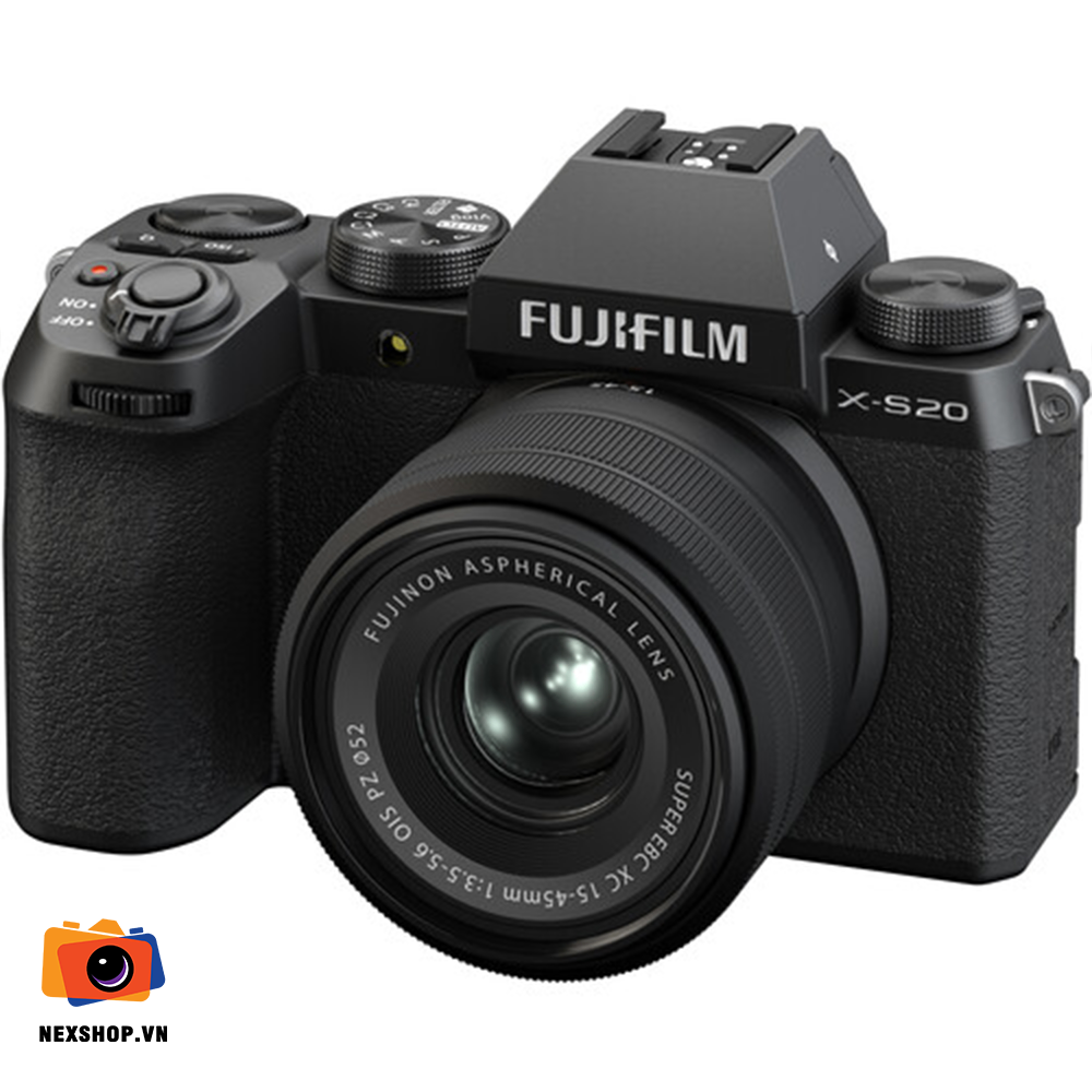 Máy ảnh không gương lật FUJIFILM X-S20 với ống kính 15-45mm Màu Đen | Hàng chính hãng