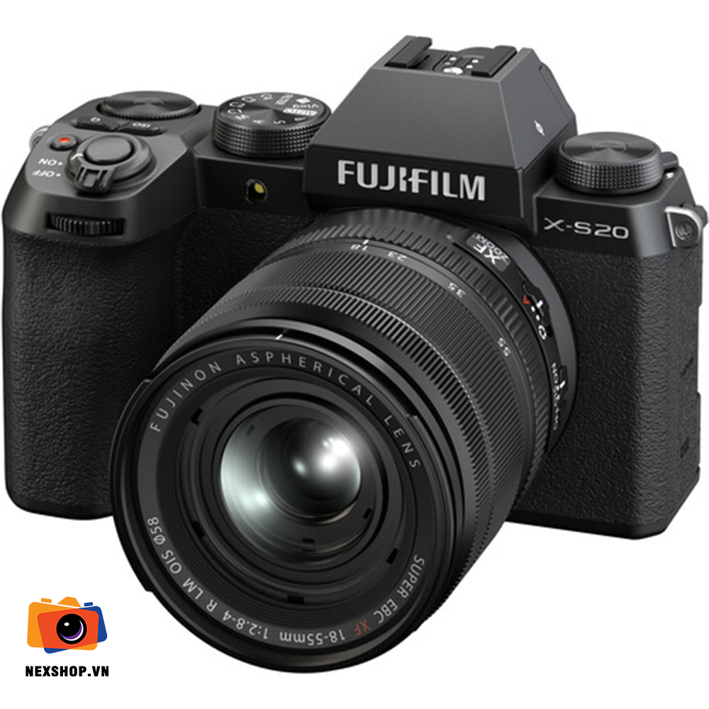 Máy ảnh không gương lật FUJIFILM X-S20 với ống kính 18-55mm Màu Đen | Hàng chính hãng