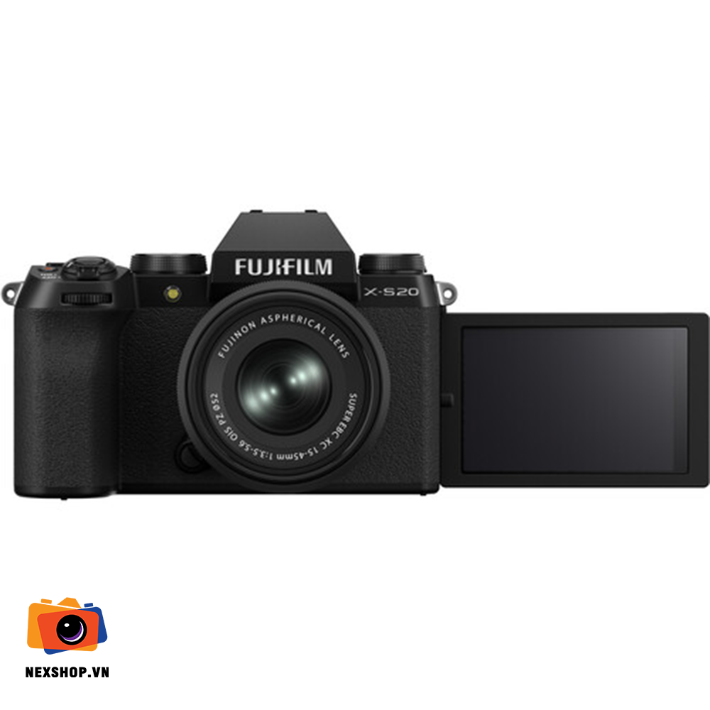 Máy ảnh không gương lật FUJIFILM X-S20 với ống kính 15-45mm Màu Đen | Hàng chính hãng