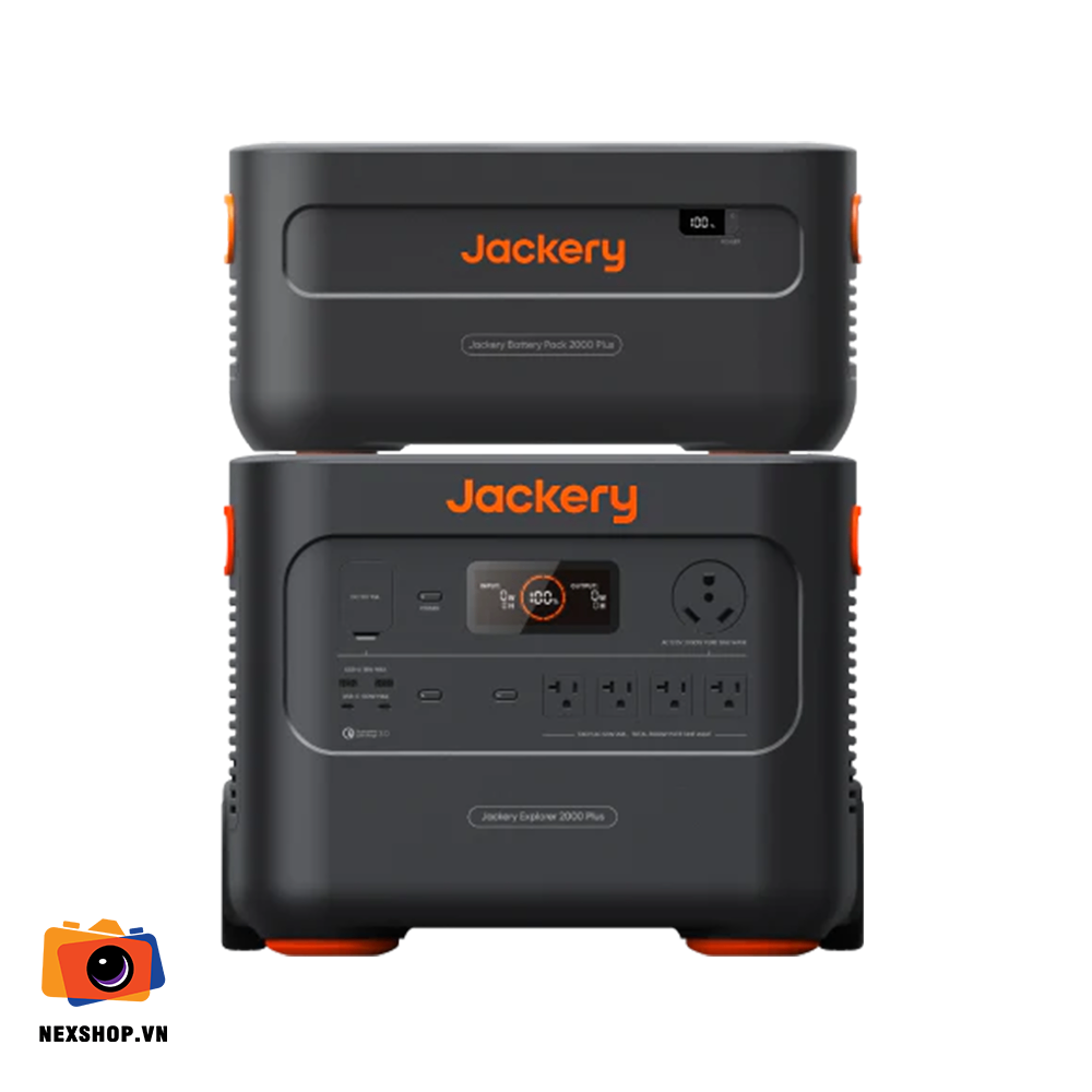Trạm Điện Jackery Explorer 2000 Plus | Chính Hãng, Dung Lượng Lớn - mặt sau và phụ kiện đi kèm