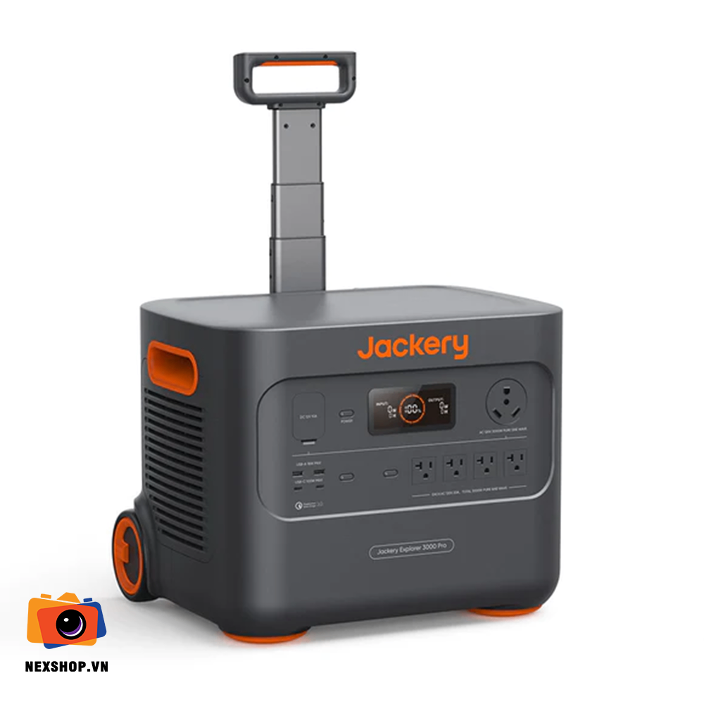 Trạm điện Jackery Explorer 3000 Pro | Chính hãng, 3000W, 26.4Ah - mặt sau và phụ kiện đi kèm