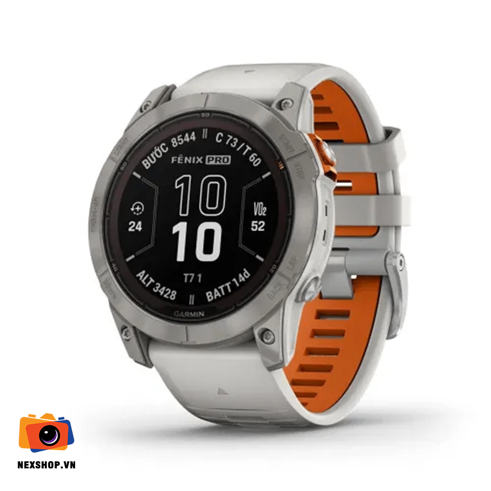 Đồng hồ Fenix 7X Pro Sapphire Solar, Vỏ Xám Carbon, Dây Xám/Cam | - thiết kế và phụ kiện
