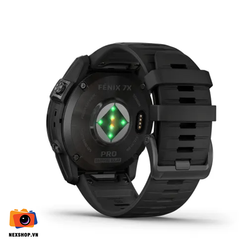 Đồng hồ Fenix 7X Pro, Sapphire solar, Vỏ Xám Carbon, viền Titanium, Dây Đen/Xám Hàng chính hãng